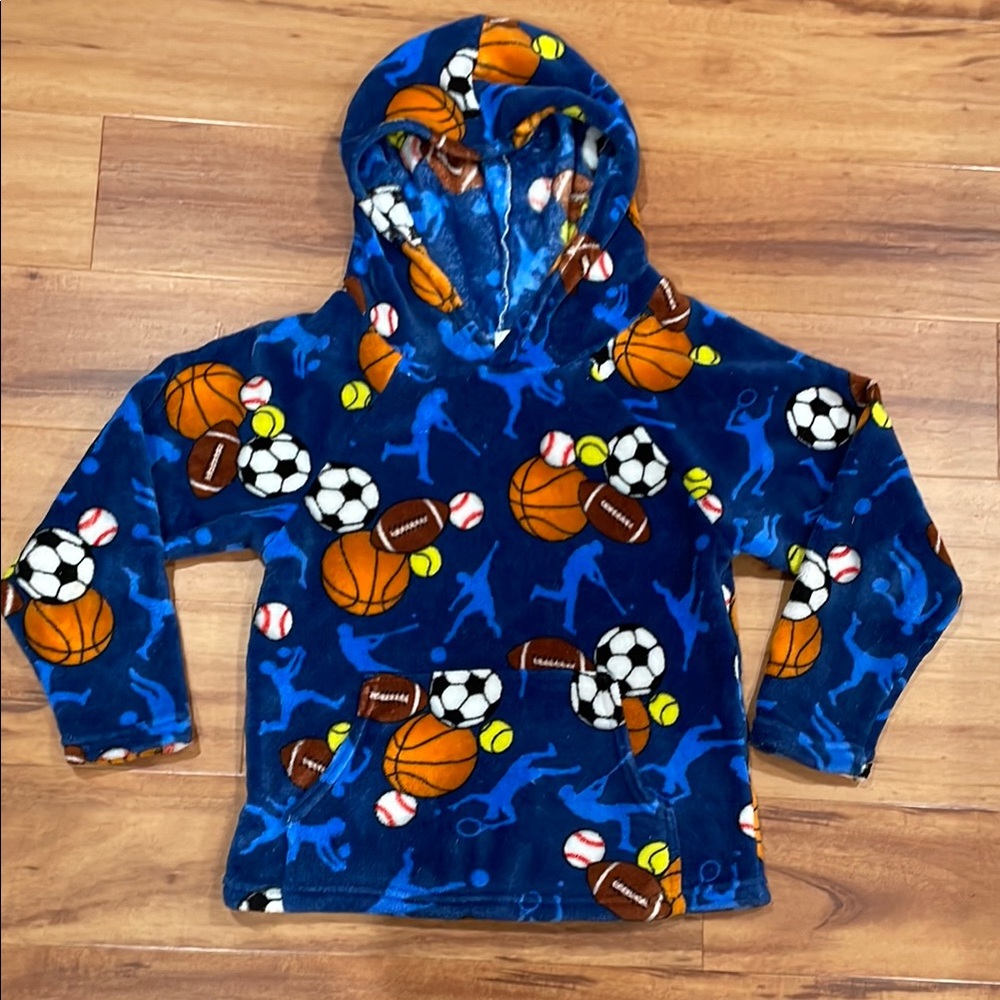 EUC Vibrant Blue Sports-Themed Sweatshirt for boys size 12/14